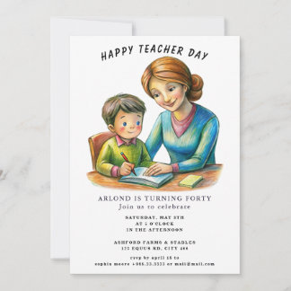 Tag der glücklichen Lehrerin Geburtstag Einladung