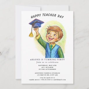Tag der glücklichen Lehrerin Geburtstag Einladung