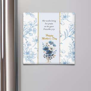 Tag der glücklichen Mütter des blauen Blütenblatte Magnet