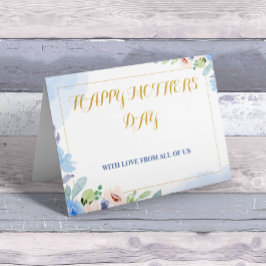 Tag der glücklichen Mutter Weiß und Blau Einfach e