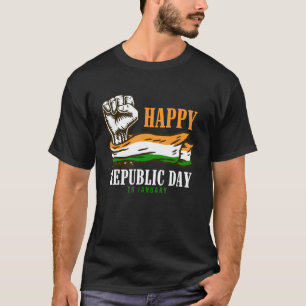 Tag der glücklichen Republik 2023 Indische Flagge T-Shirt