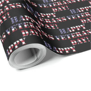 Tag der glücklichen US Flagge Geschenkpapier