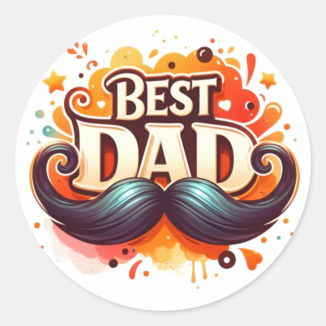 Tag der glücklichen Väter Runder Aufkleber (Vorderseite)