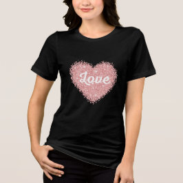 Tag der Happy Valentines, Rosa und Rot, rote Herze Tri-Blend Shirt