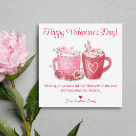Tag der Happy Valentins, heißer Schokoladenpink Mitteilungskarte