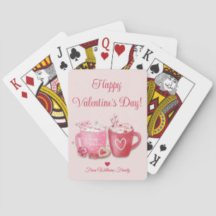 Tag der Happy Valentins, rosa heiße Schokolade nie Spielkarten