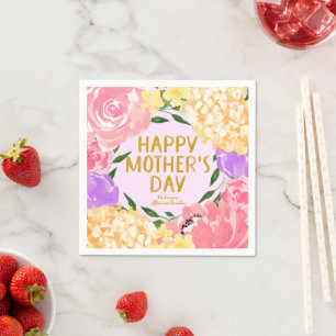 Tag der hellen farbenfrohen floralen glücklichen M Serviette