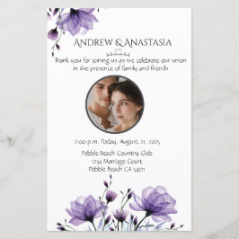 Tag der Hochzeitsfeier Foto & Blumen