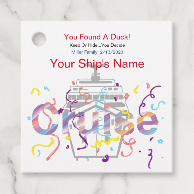 Tag der Kreuzfahrt Geschenkanhänger (Vorderseite)