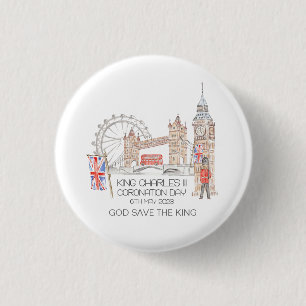Tag der Krönung 2023 König Charles III Personalisi Button