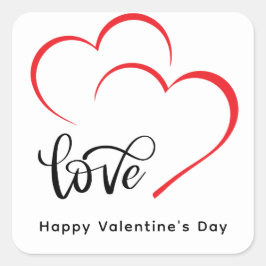 Tag der Minimalistischen Valentine mit eigener Mar Quadratischer Aufkleber