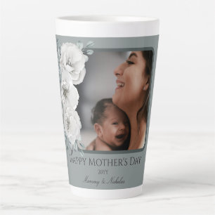 Tag der Mutter mit blühendem Foto Sage Green Milchtasse