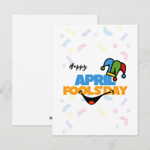Tag der Narren im April in Weiß Feiertagskarte