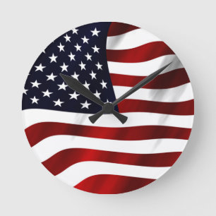 Tag der patriotischen Unabhängigkeit der amerikani Runde Wanduhr