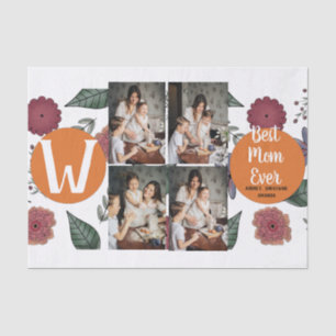 Tag der personalisierten Mütter,Foto Collage Blume Seidenpapier