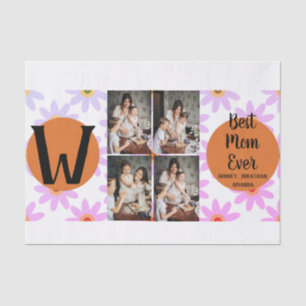 Tag der personalisierten Mütter,Foto Collage Blume Seidenpapier