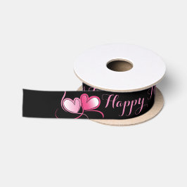 Tag der rosa doppelte Herz-der glückliche Mutter Satinband