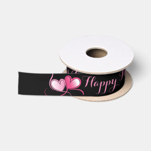 Tag der rosa doppelte Herz-der glückliche Mutter Satinband