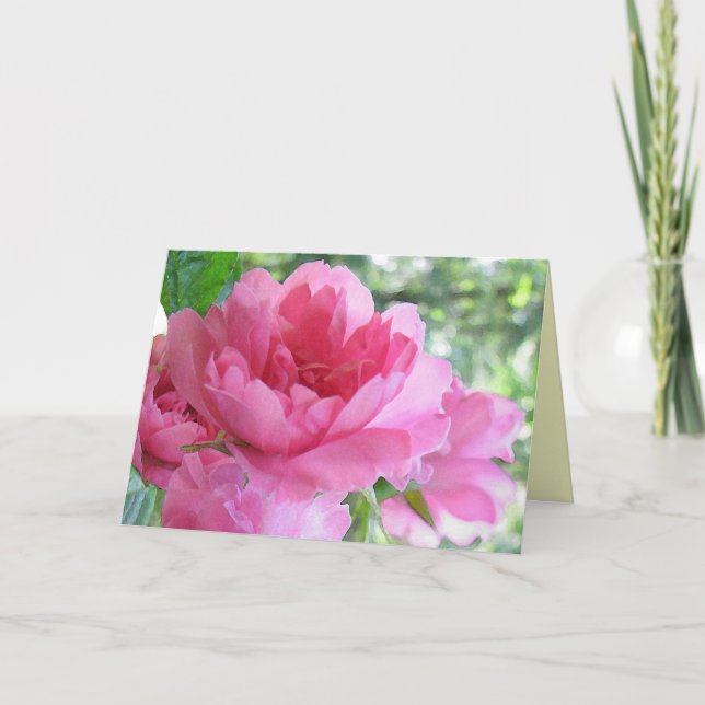 Tag der sanften Rosa Mutter Karte (Vorderseite)