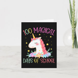 Tag der Schule Einhorn 100 Magische Tage Mädchen u Karte
