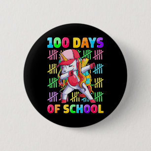 Tag der Schule Einhorn für Mädchen Kinder glücklic Button