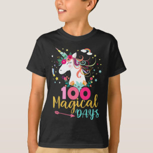 Tag der Schule Einhorn Mädchen 100 magische Tage L T-Shirt