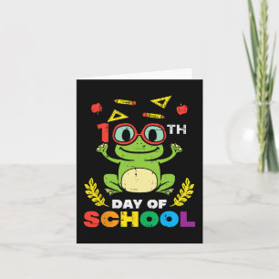 Tag der Schule Frog 100 Tage schlauer Lehrer Kinde Karte
