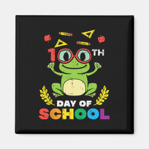 Tag der Schule Frog 100 Tage schlauer Lehrer Kinde Magnet