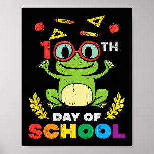Tag der Schule Frog 100 Tage schlauer Lehrer Kinde Poster