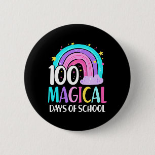 Tag der Schule Regenbogen Magische 100 Tage der Sc Button