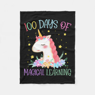 Tag der Schule Unicorn 100 Tage Magisches Lernen G Fleecedecke