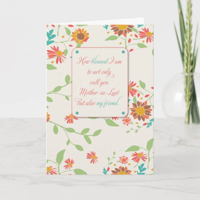 Tag der Schwiegermutter, Religiös mit Sonnenblumen Karte (Vorderseite)