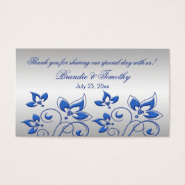 Tag der Silver- und Royal Blue Floral-Gastgeschenk