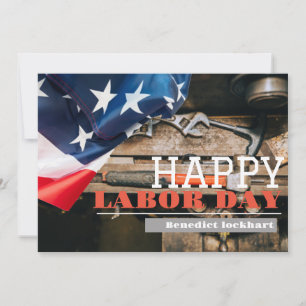 Tag der Solidarność-Arbeit mit US-Flagge Dankeskarte