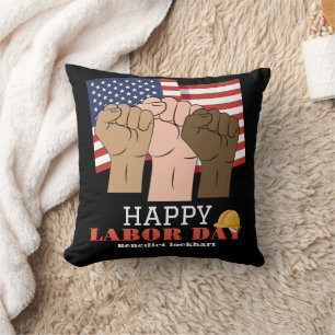 Tag der Solidarność-Arbeit mit US-Flagge Kissen