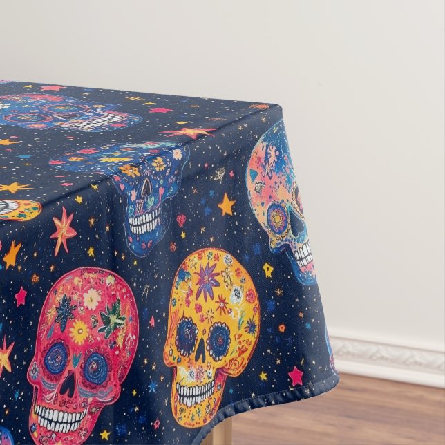 Tag der toten bemalten Schädel Tischdecke (Beispiel)
