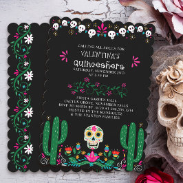 Tag der Toten Blütenschwärme Quinceanera Einladung