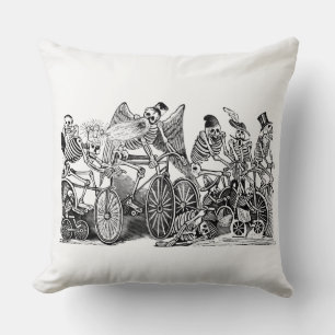 Tag der Toten - Calavera las biciletas Pillow Kissen