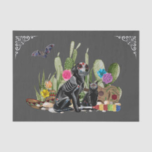 Tag der Toten Dia De Los Muertos Hund und Katze Seidenpapier
