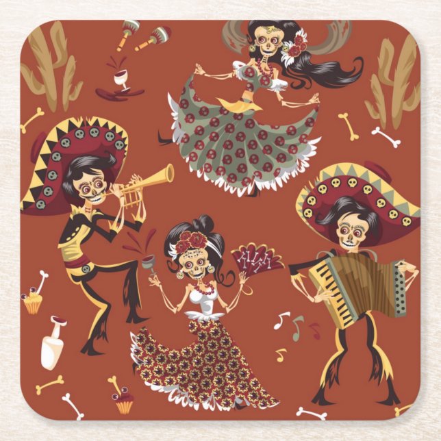 Tag der Toten - Día de los Muertos Untersetzer (Vorderseite)