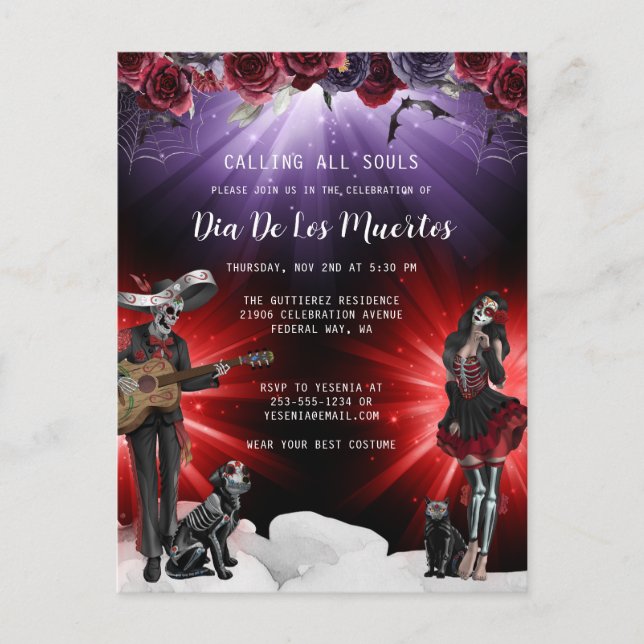 Tag der Toten Flora Postkarte (Vorderseite)