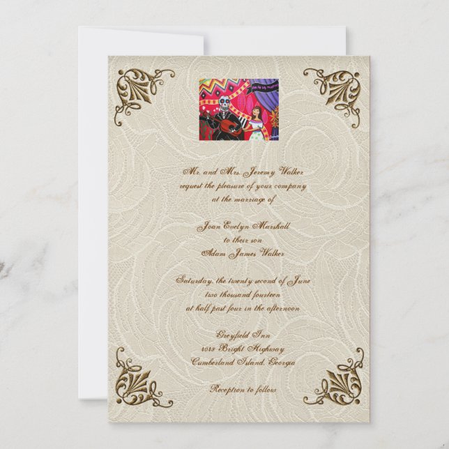 Tag der Toten Hochzeit Einladung (Vorderseite)