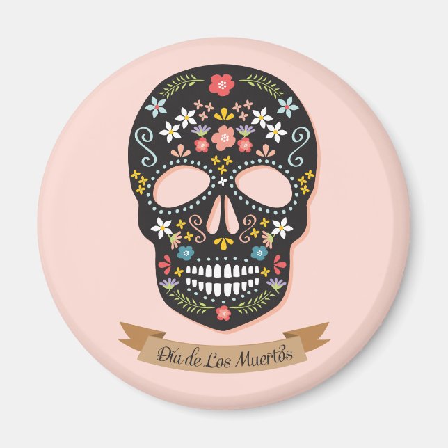 Tag der Toten, Magnet - schwarz-rosa (Vorne)