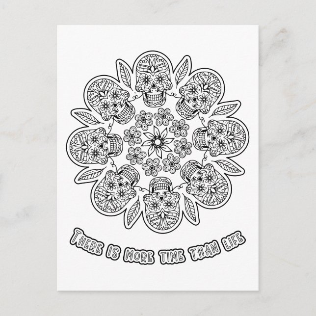 Tag der Toten Mandala-Farbaktivität Postkarte (Vorderseite)