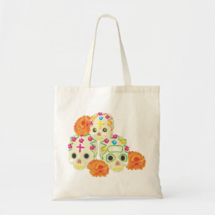 Tag der Toten Zuckerschädel und Ringelblumen Tragetasche