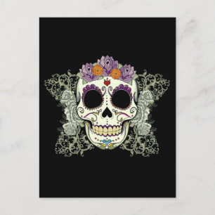 TAG DER TOTEN ZUCKERSKULL POSTKARTE