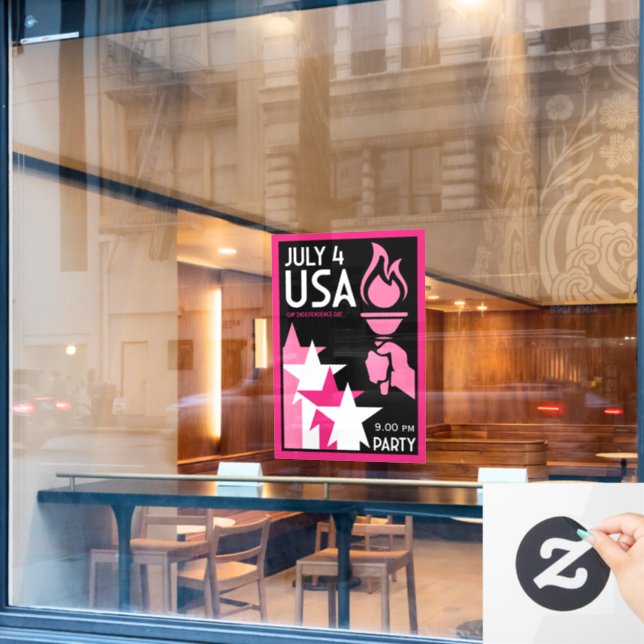 Tag der Unabhängigkeit Fensteraufkleber (Café-Fenster)