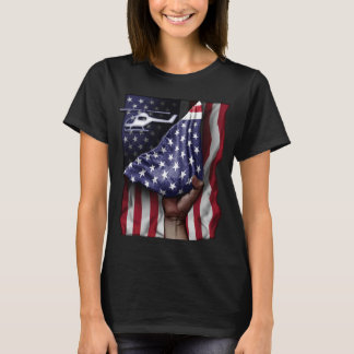 Tag der Unabhängigkeit US-Flaggenhubschrauber T-Shirt