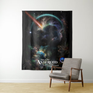 Tag des Asteroiden SciFi Fraktal Art Wandteppich
