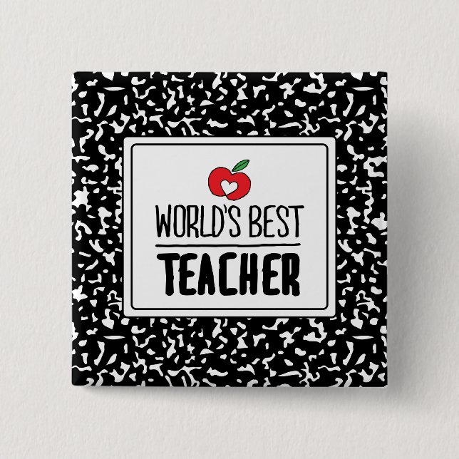 Tag des besten Lehrers-Lehrers der Welt Button (Vorderseite)